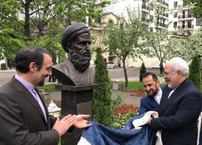 ظریف از تندیس 4 شاعر ایرانی در مسکو رونمایی کرد، عکس
